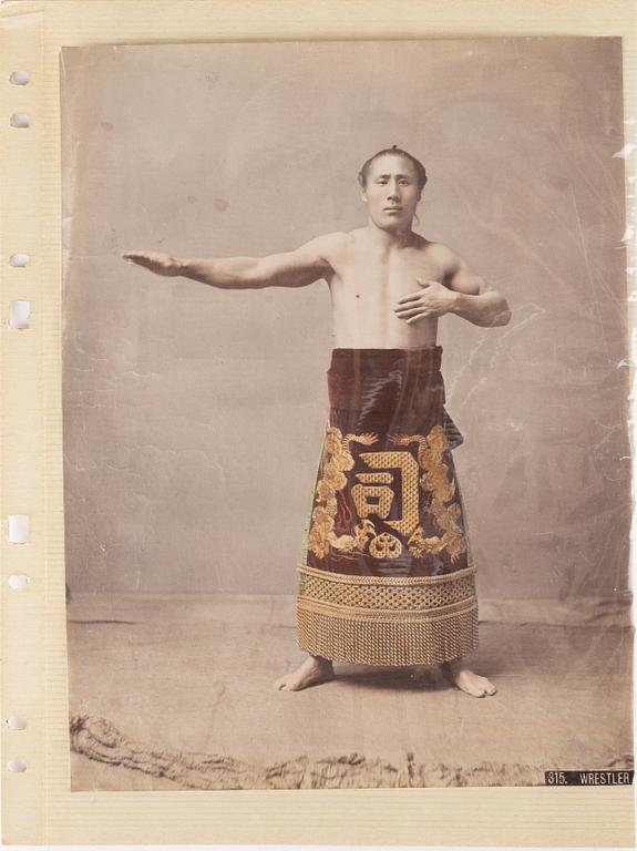A collection of Japanese photographs, about 75 pieces, Meiji (1868-1912).