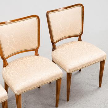 Four Swedish Modern chairs, 1940's.