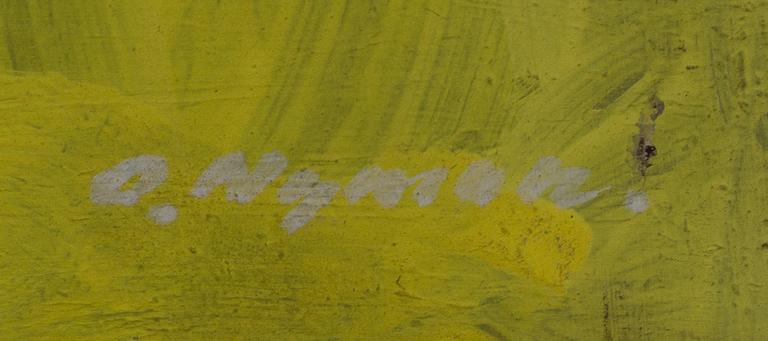 OLLE NYMAN, olja på pannå. Signerad.