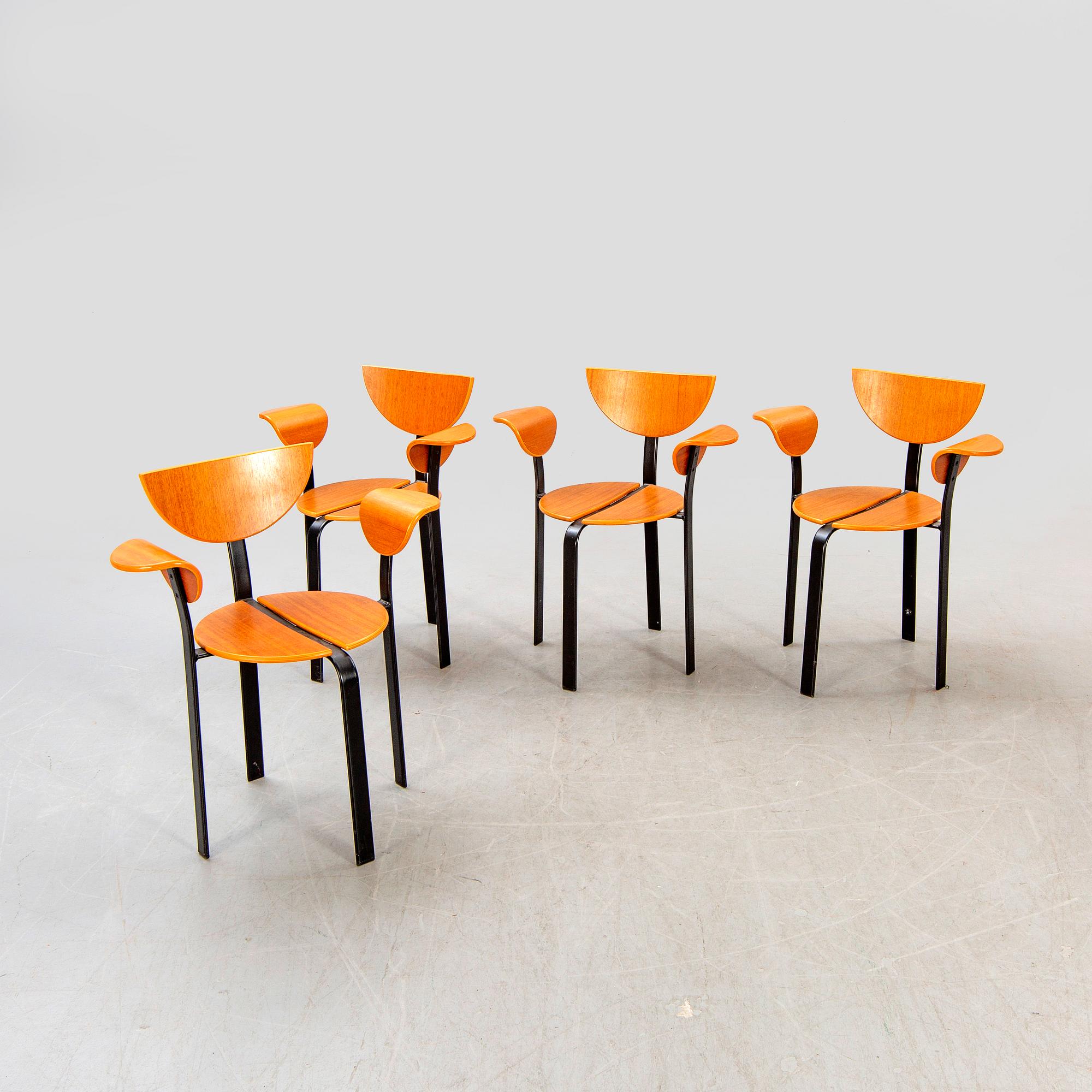 BKS, Denmark, armchairs, 4 pcs, 1960s-70s.