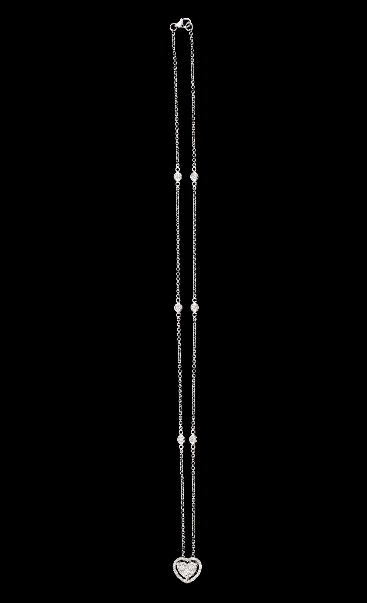 COLLIER, 18K vitguld, briljantslipade diamanter tot 0.61 ct. Vikt ca 5 g.