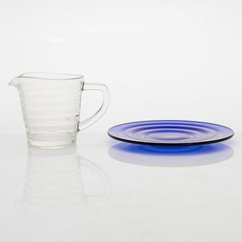Jacob Eiler Bang, nine "Broksø" glass objects, first half of the 20th century. Holmegaard Denmark.