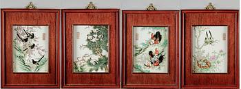 PORSLINSMÅLNINGAR, 4 st, Kina, sannolikt 1900-tal.