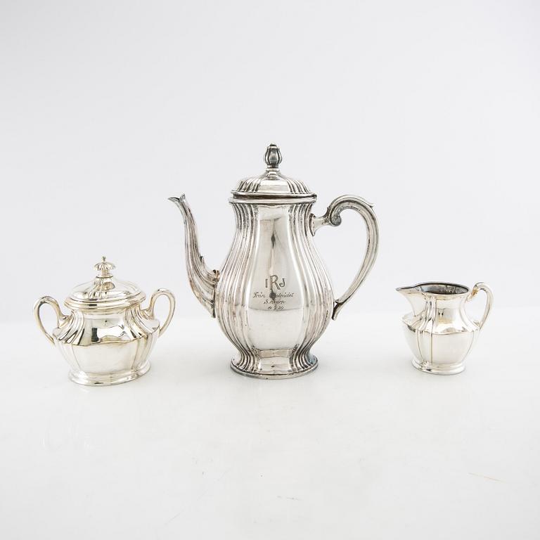 Coffee service 3 dl Rokoko style, silver plate, 1930s.