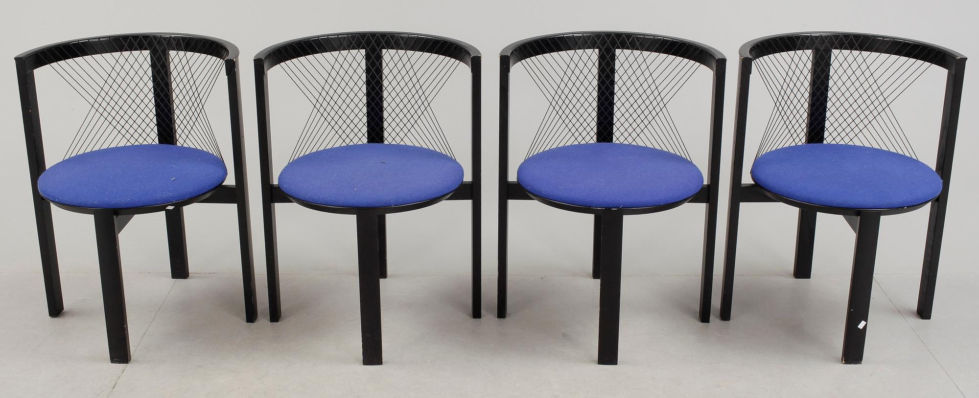 STOLAR, 8st, "String Chair", Niels Jörgen Haugesen, Danmark, 1970-tal.