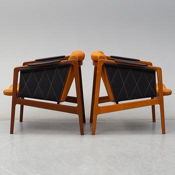 A pair of second half of the 20th century easy chairs by Bjørn Engø for Gustav Bahus, Norway.