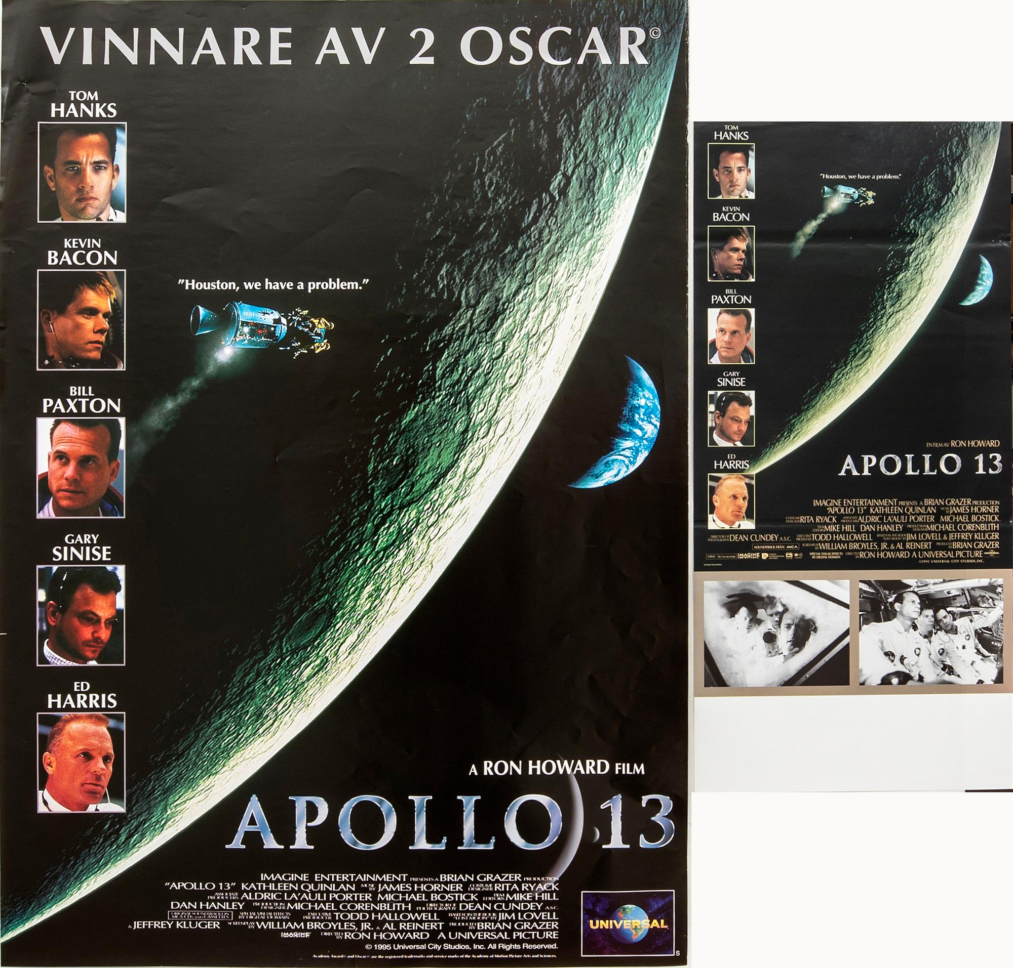Filmaffischer 2 st. "Apollo 13" Sverige 1995.