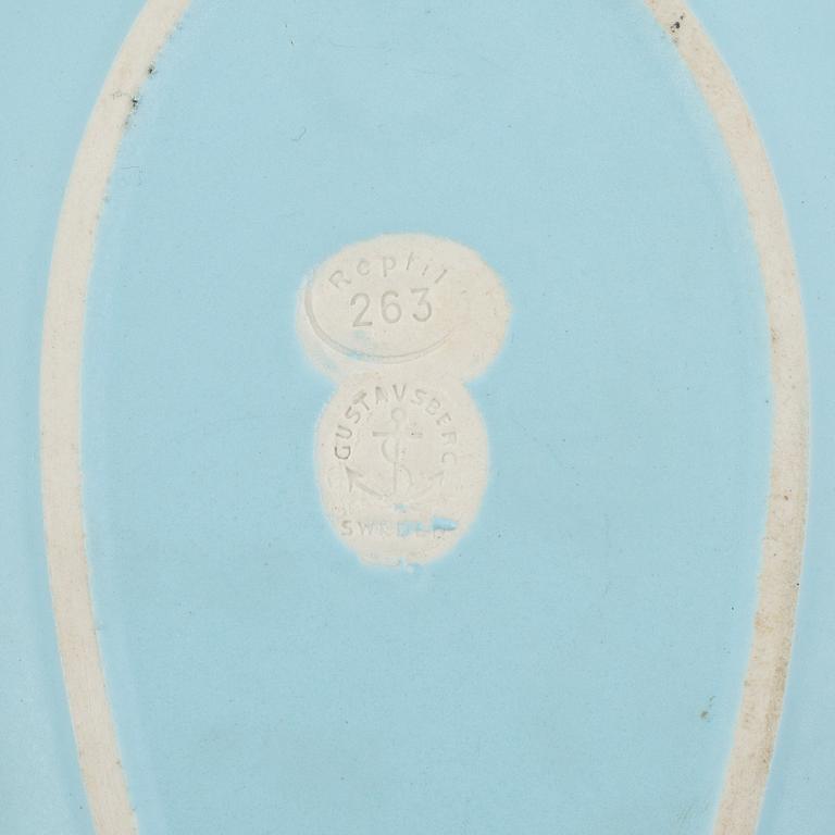Stig Lindberg, vaser och skålar, 5 st, "Reptil", Gustavsberg, 1953-63.