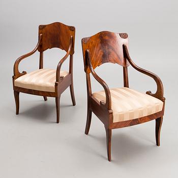 A PAIR OF RUSSIAN ARMCHAIRS, middle of the 19th century.