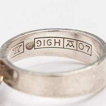 ELIS KAUPPI, A silver ring with a tiger's eye. Kupittaan kulta, Turku 1967.