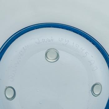Gunnel Nyman, A glass bowl, model 38/1081 Riihimäki Glassworks Ltd. Signed Riihimäen Lasi Oy 1945 AO. Designed in 1938.