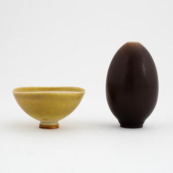 Berndt Friberg, two stoneware miniatures from Gustavsbergs Studio, including 1958.