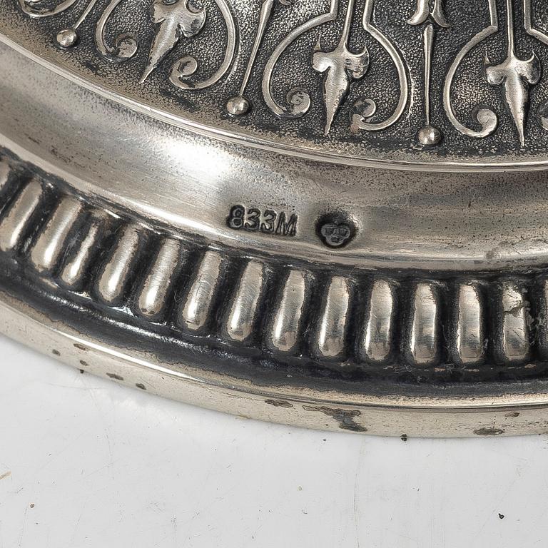 Candelsticks, a pair, silver, 1880s.
