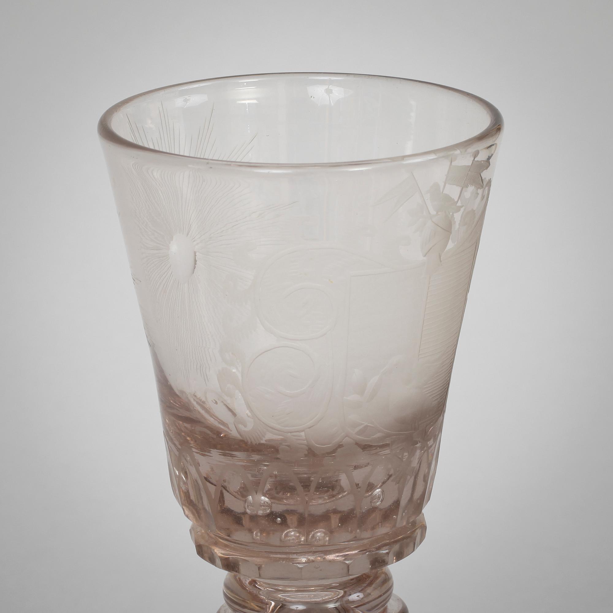 POKALGLAS, glas, 1800-tal, Tyskland.