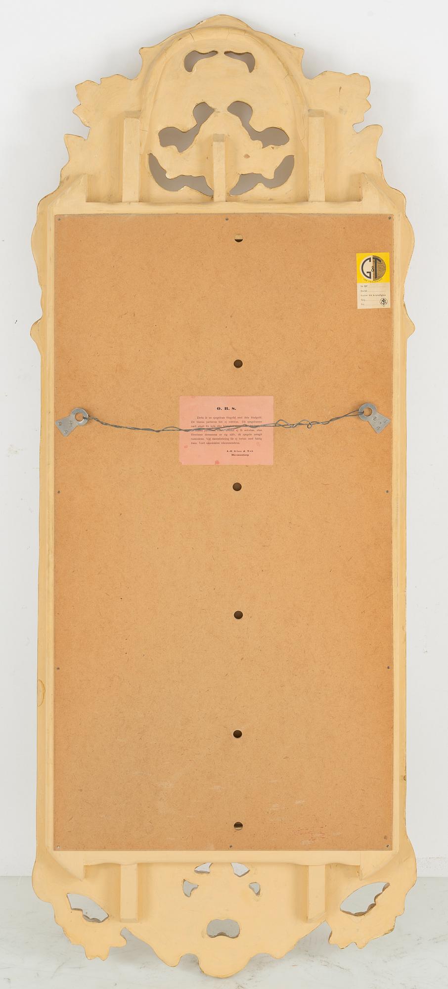 SPEGEL MED KONSOLBORD, rokokostil, Glas & Trä, Hovmanstorp 190-talets mitt.