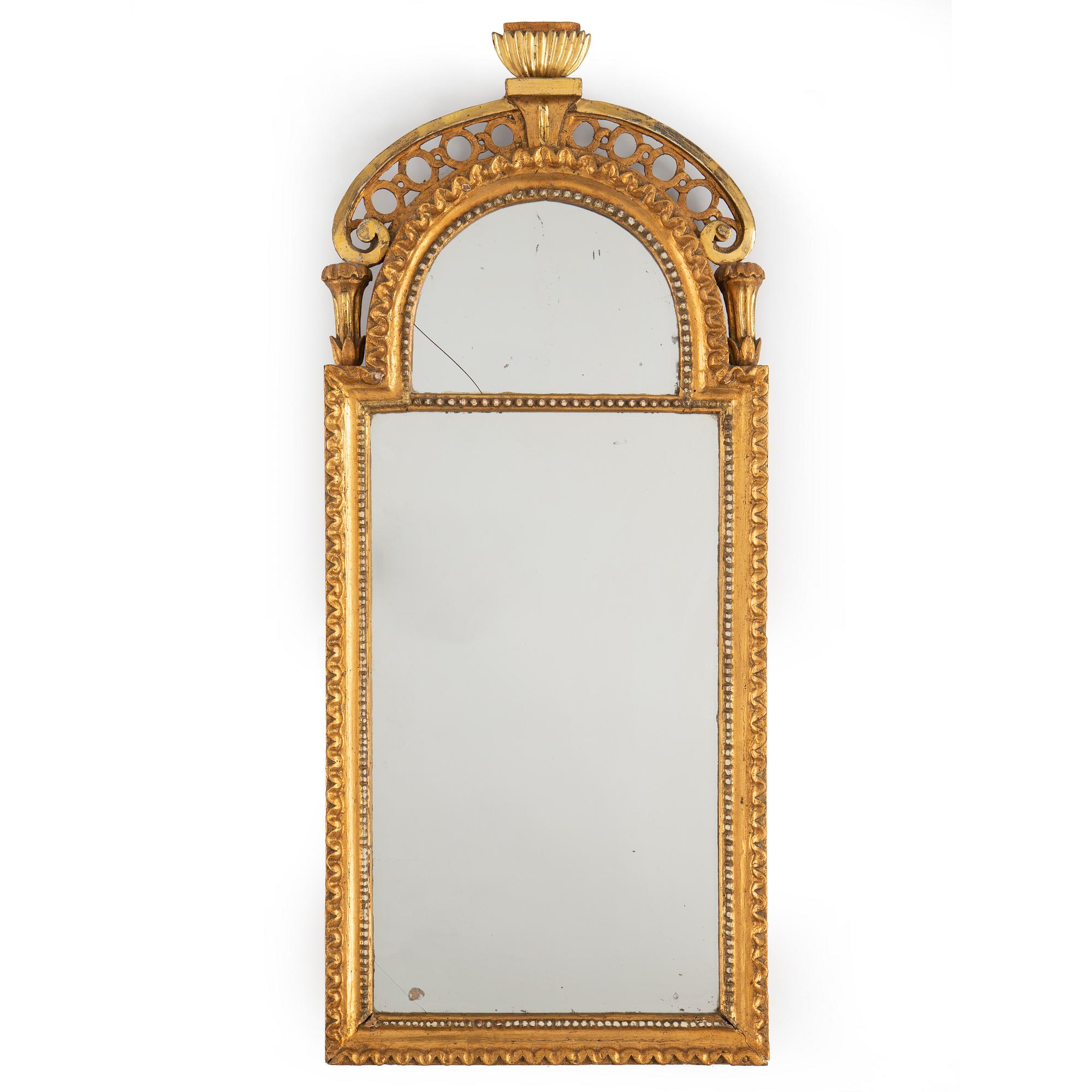 A northern european Louis XVI mirror, ca 1800.