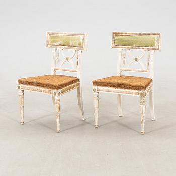 Chairs, a pair in Gustavian style, circa 1900.