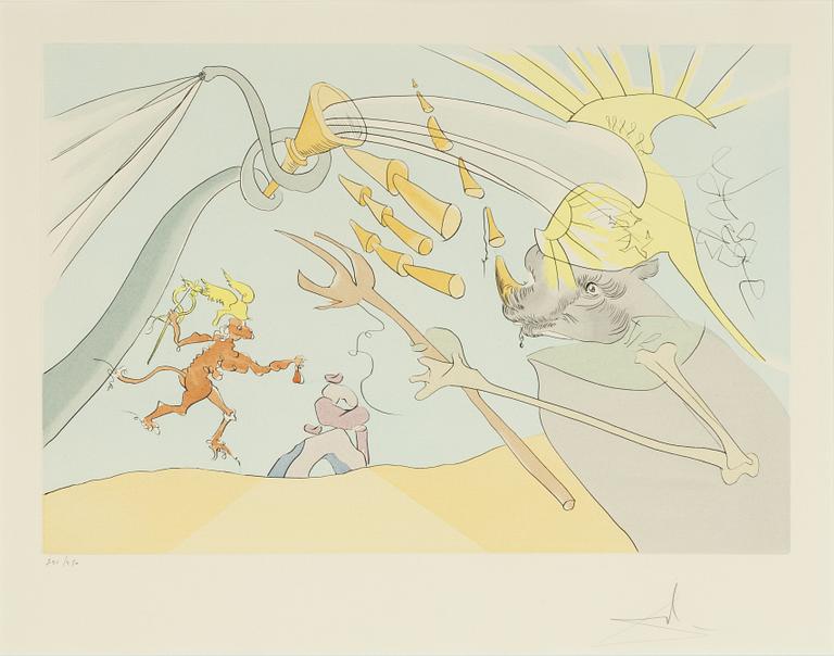 Salvador Dalí, "L'Éléphant et le Singe de Jupiter" ur "Le Bestiaire de la Fontaine".