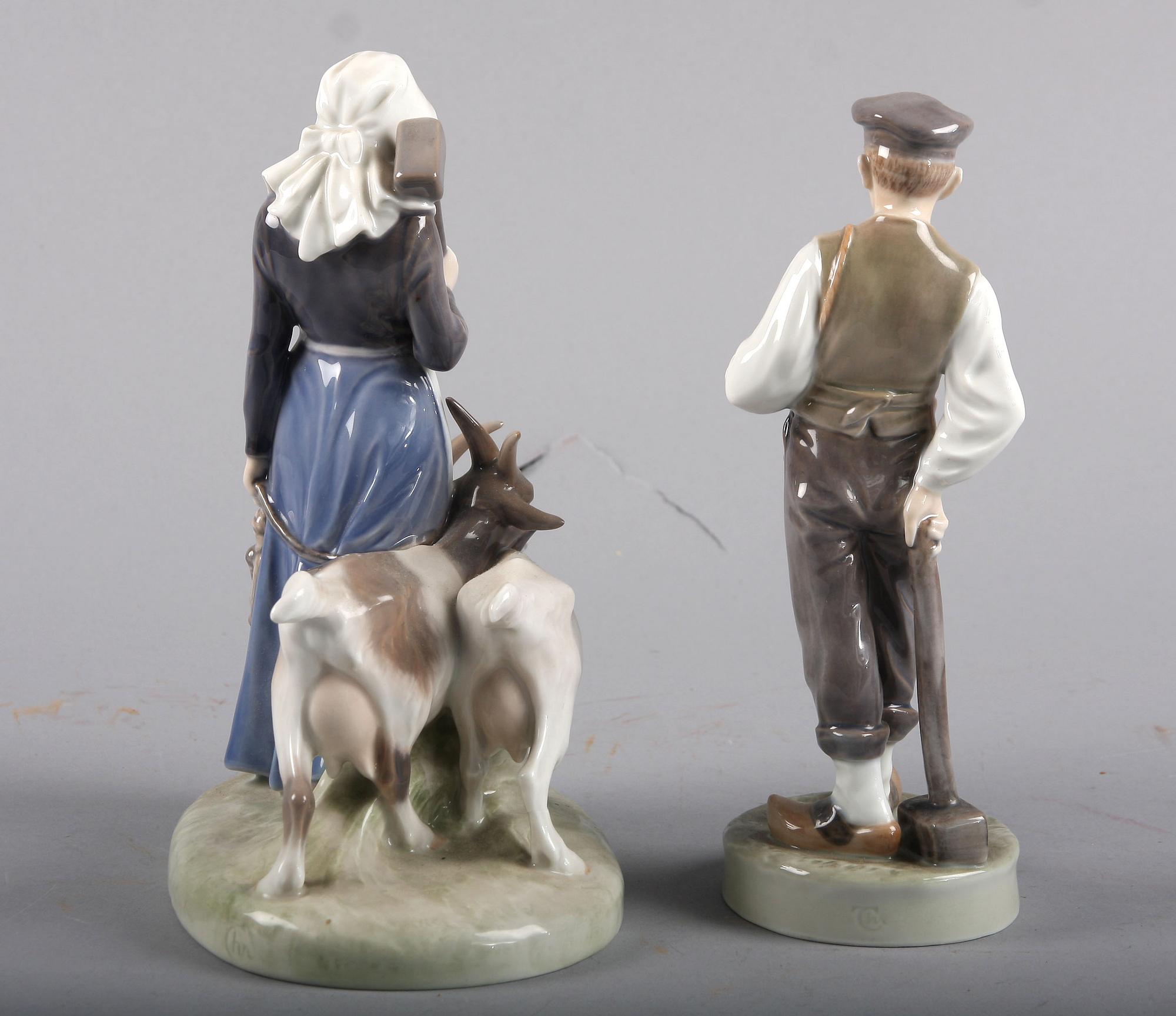 FIGURINER, 2 st, porslin, Royal Copenhagen.