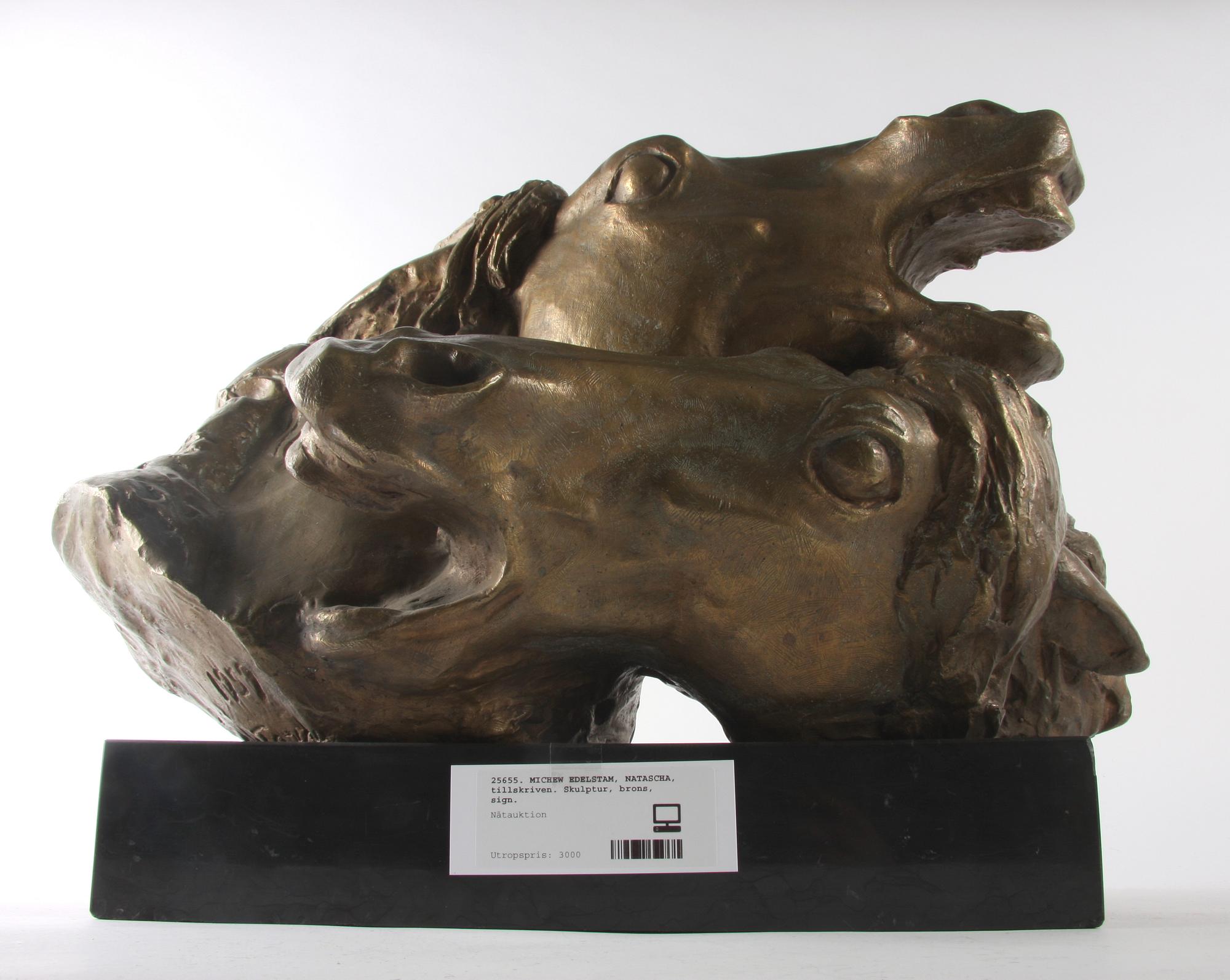 MICHEW EDELSTAM, NATASCHA, tillskriven. Skulptur, brons, sign.