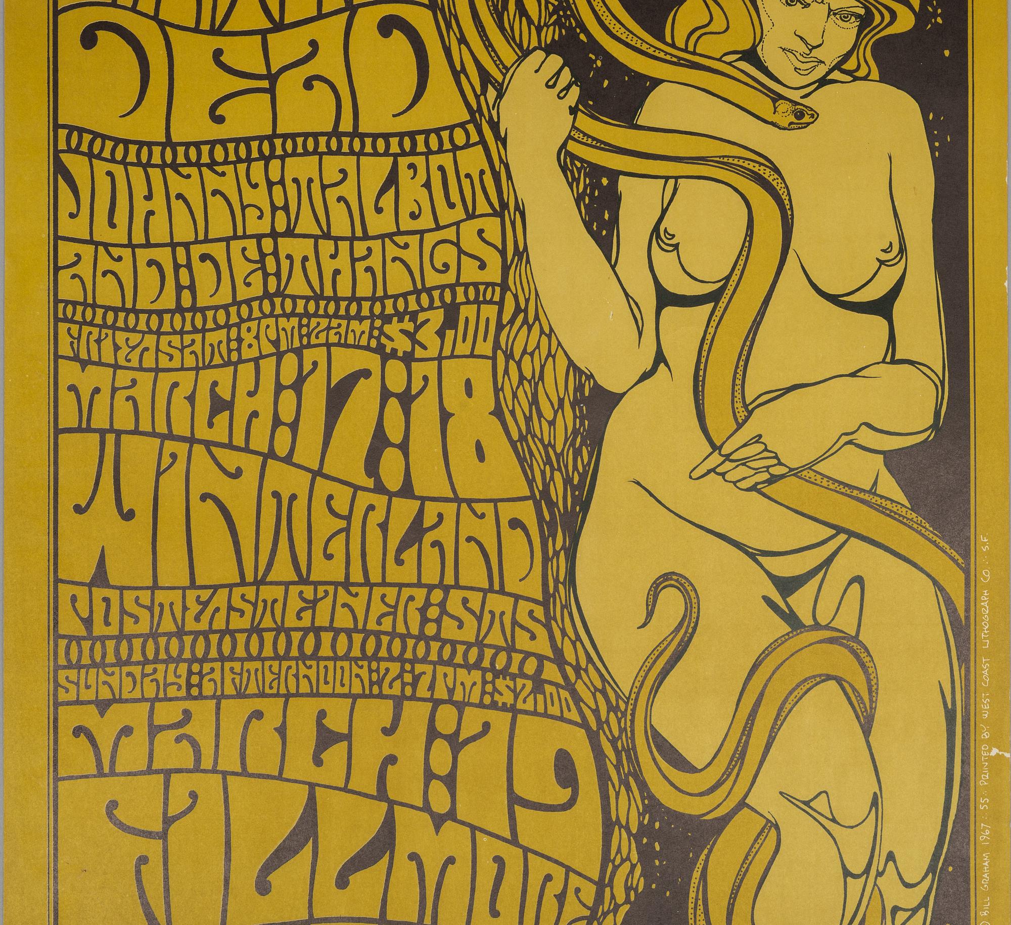 Wes Wilson, concert posters, a pair, West Coast Lithograph, 1967.