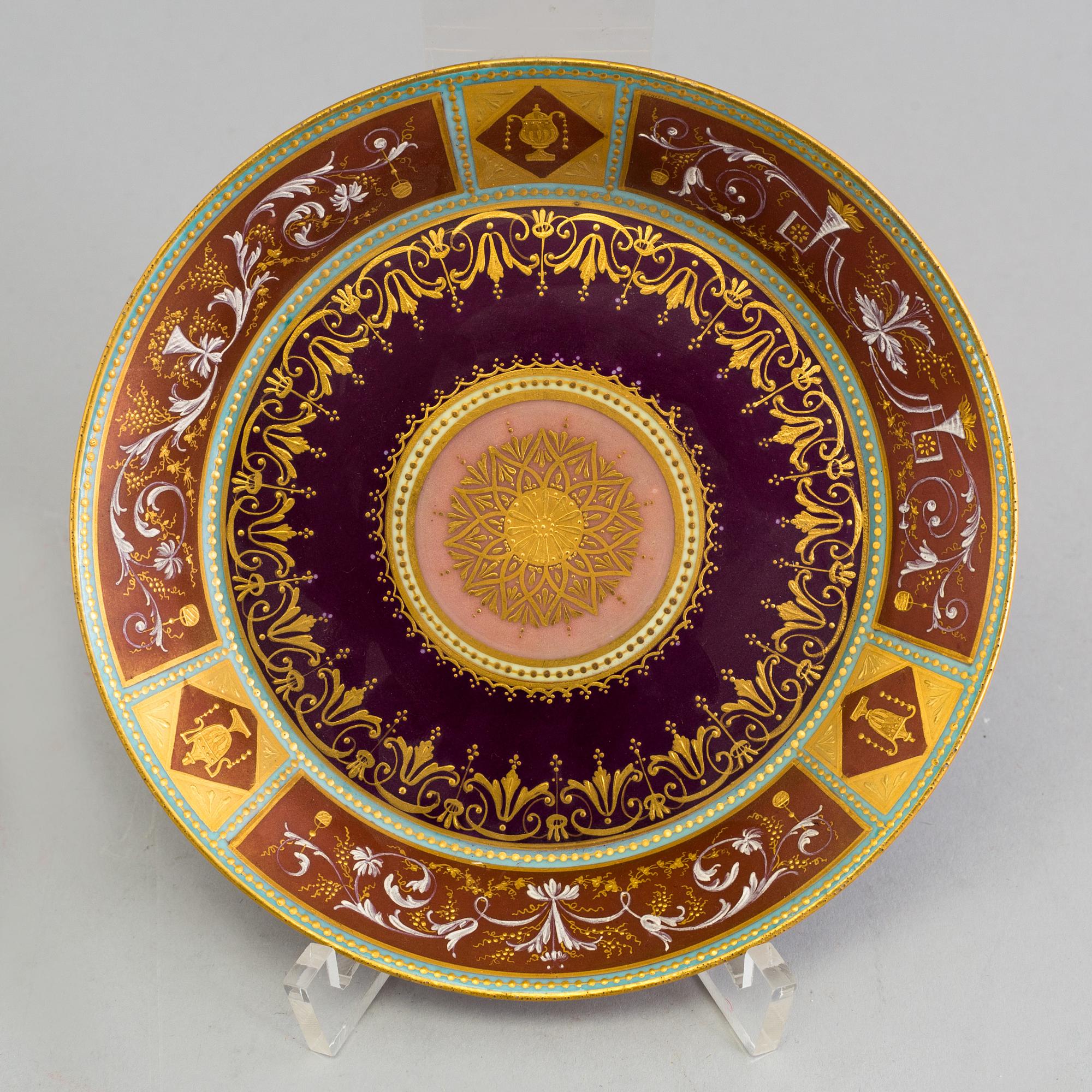 An early 19th century empire cup with saucer and cover with Wien mark.