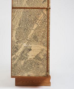 Josef Frank, a cabinet covered with Georges Peltier's 'Plan de Paris à vol d'oiseau', Svenskt Tenn, Stockholm, probably ca 1937-43.