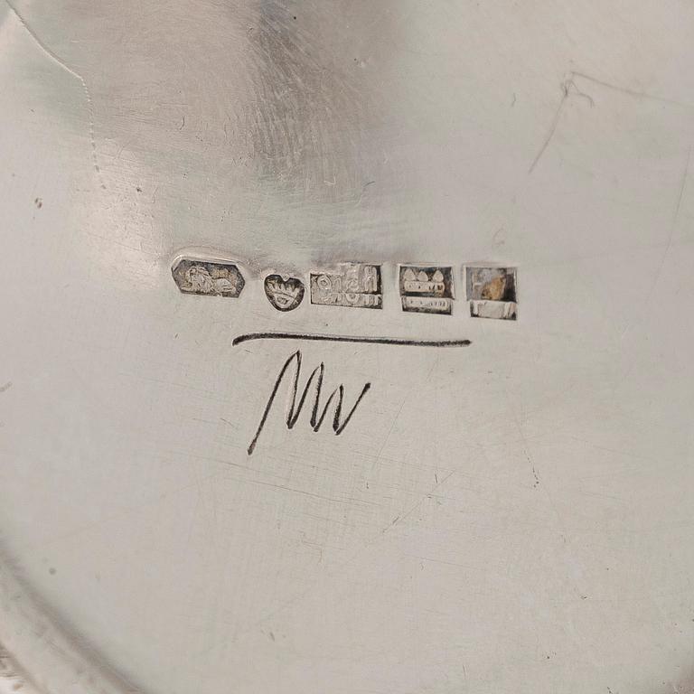 Tapio Wirkkala, a silver and teak cream jug and sugar bowl, Kultakeskus, Hämeenlinna 1959.