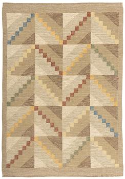 216. Brita Grahn, a carpet, "Pärlbandet", flat weave, ca 235 x 164 cm, signed HV Brita Grahn.