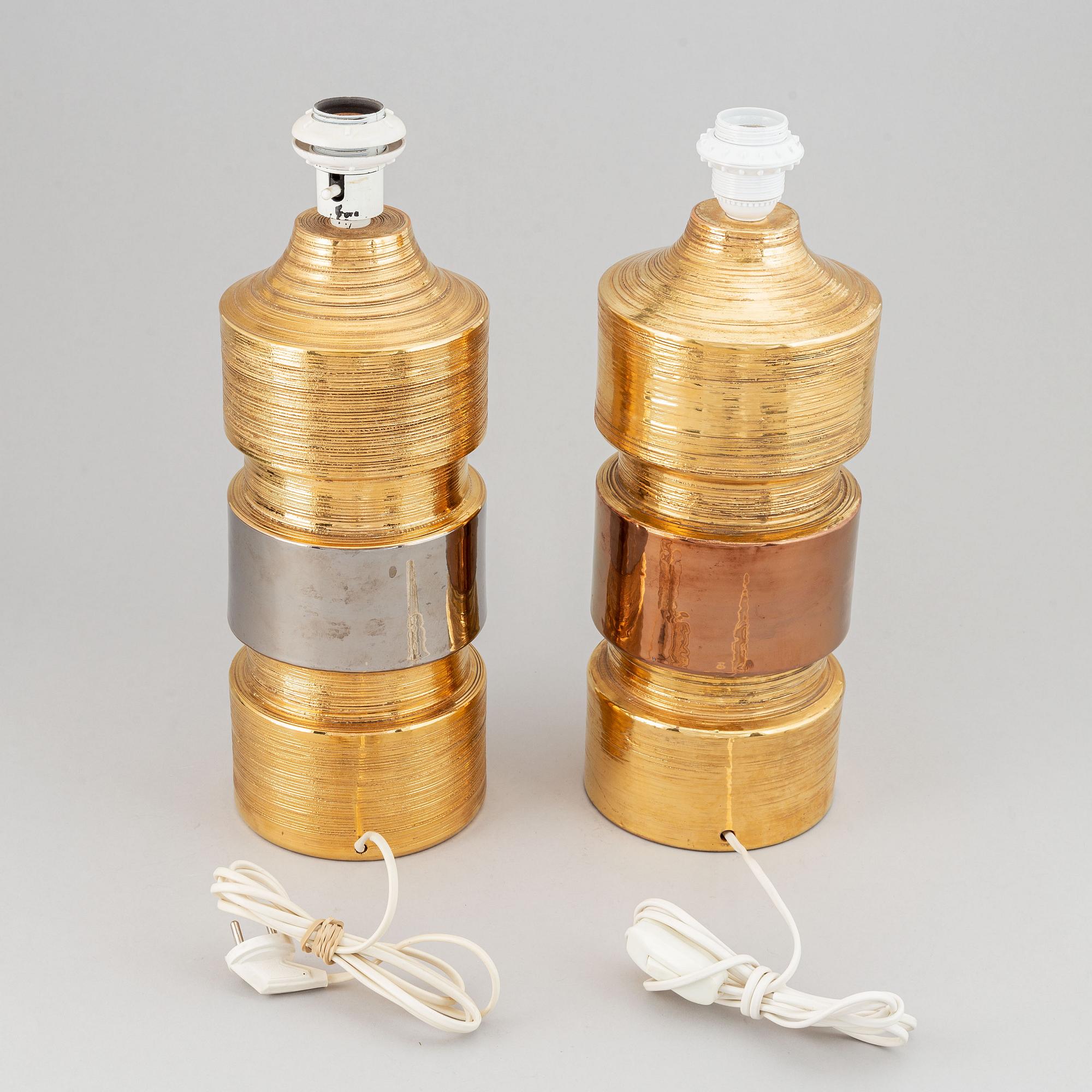 Two earthenware table lights Bitossi, Italy, 1960's-70's.