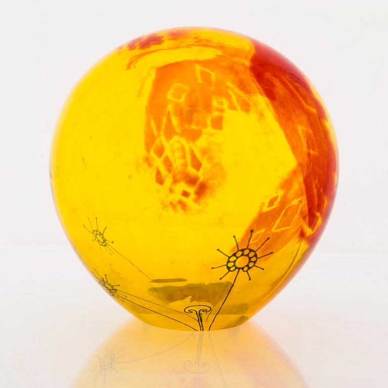 ELLA VARVIO, A glass sculpture, signed Ella Varvio 2014.