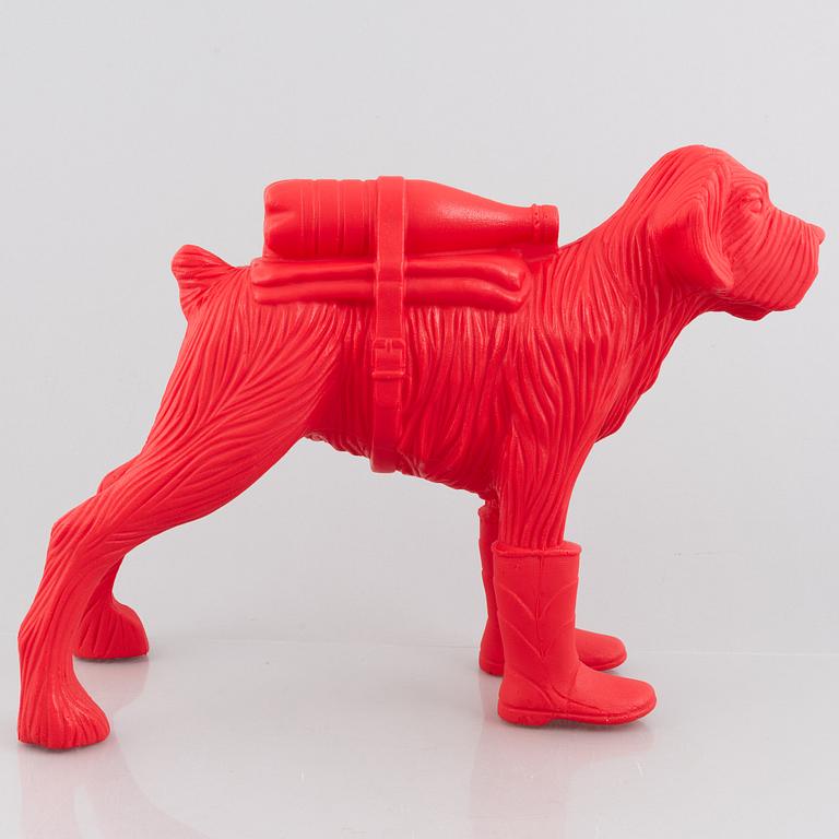 William Sweetlove, "Cloned Schnauzer with water bottle". (Red).