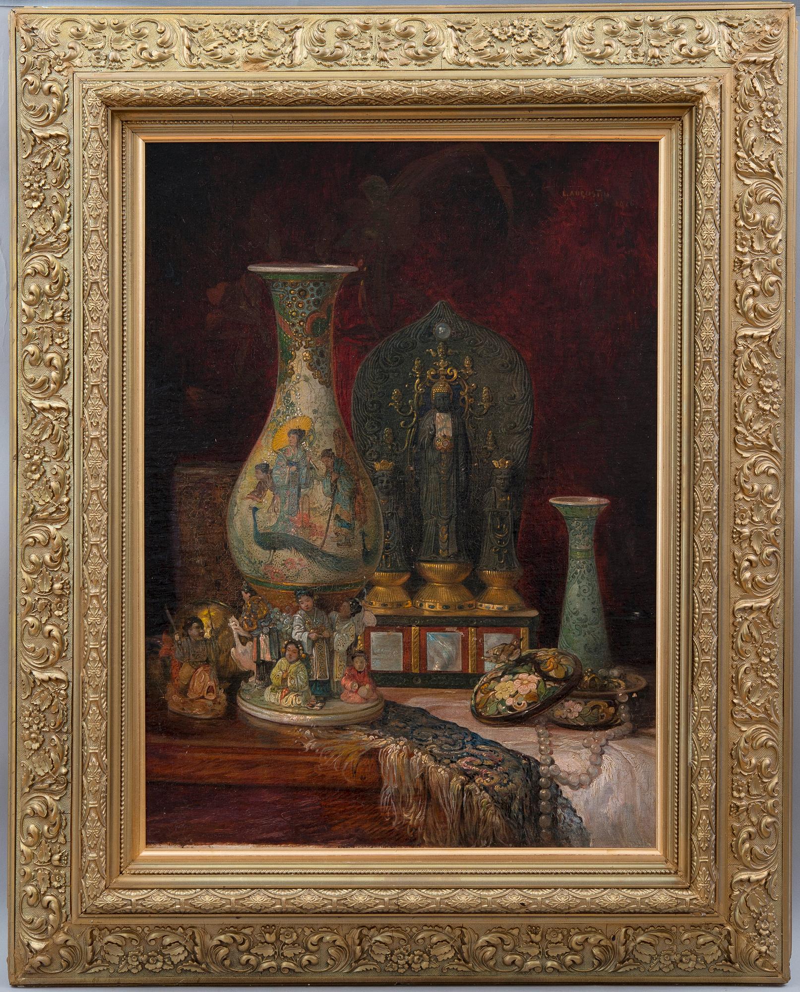 Ludwig Augustin, STILLEBEN MED KINESISKA FÖREMÅL.