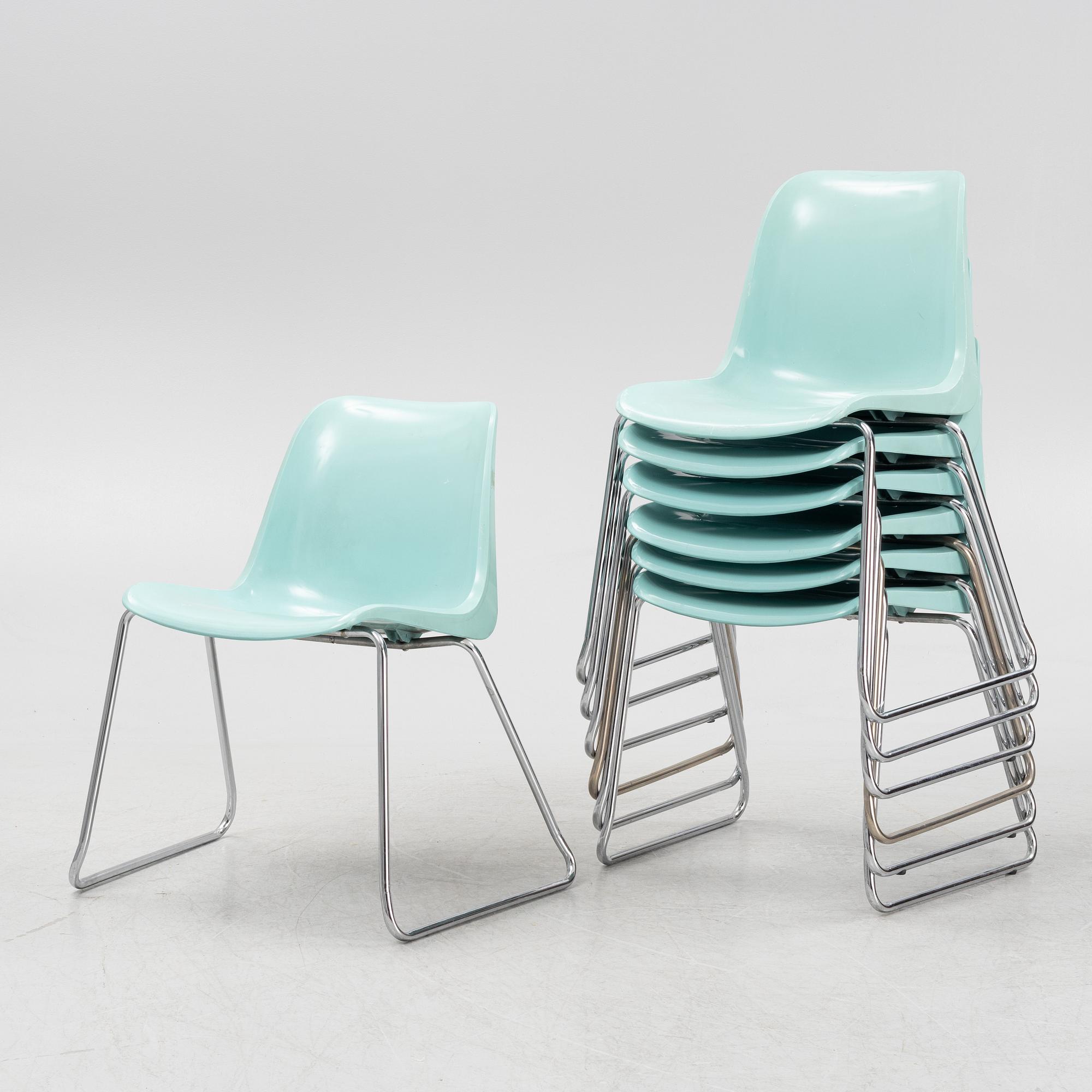 Helmut Starke, seven 'Europa' chairs, Germany, 1970's.