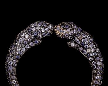 ARMBAND, sterlingsilver, tanzaniter tot ca 50.00 ct.