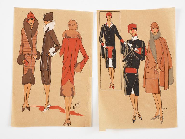 A set of 34 fashion posters from 1920/30s.