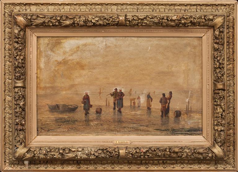 OKÄND KONSTNÄR, 1800-tal, olja på duk, delvis dubblerad, signerad E eller F Harold.