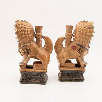 A pair of Chinese joss stick holders, 20th Century.