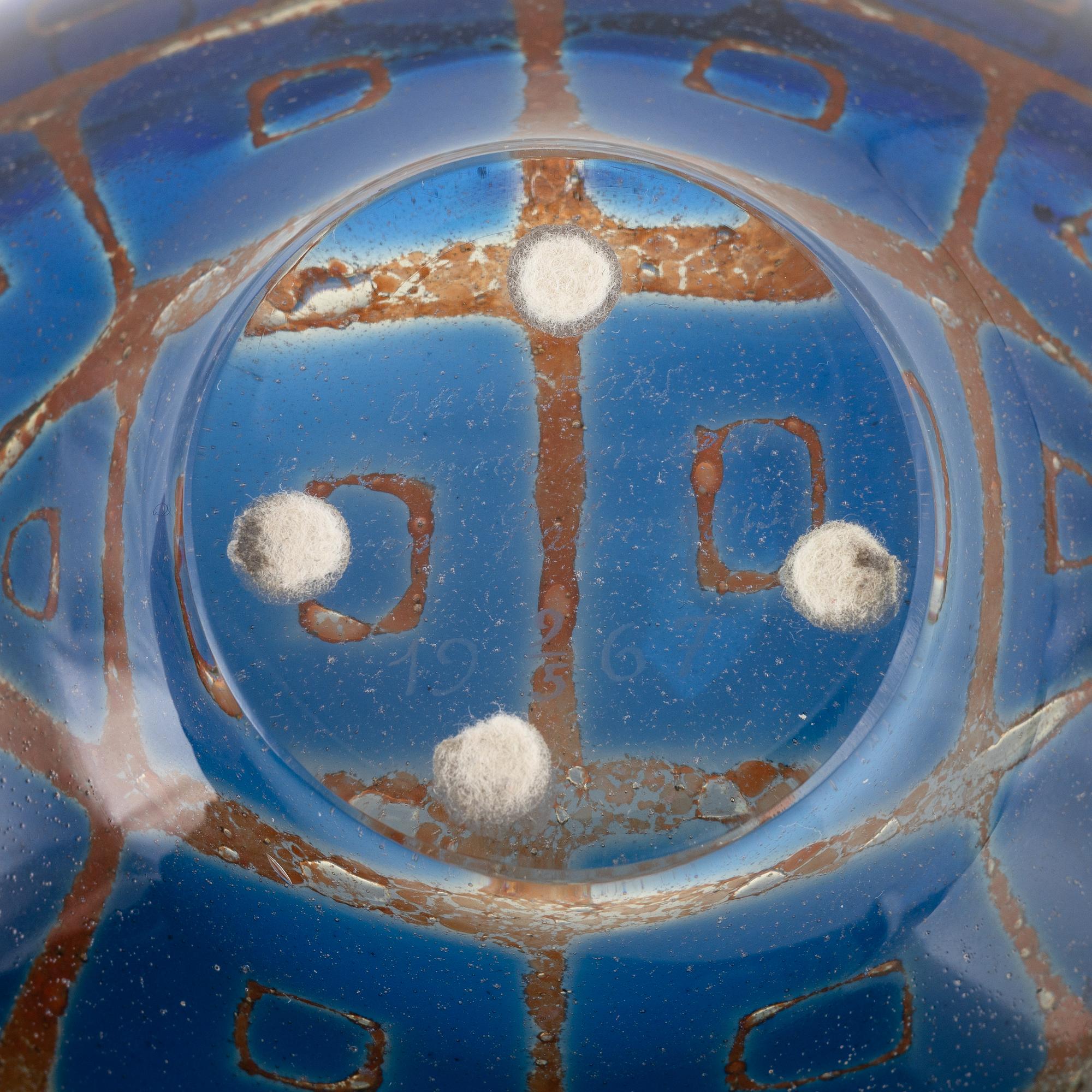 Sven Palmqvist, a 'Ravenna' glass bowl, Orrefors, Sweden 1967.