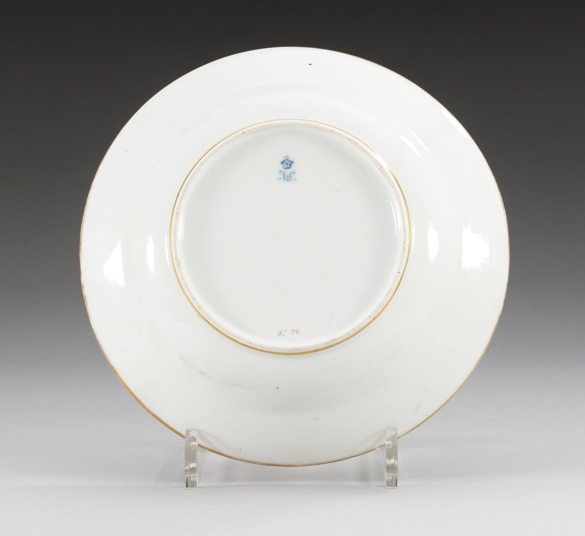 A Russian plate, Imperial porcelain manufactory, St Petersburg, period of Emperor Nicholas I (1825-55).