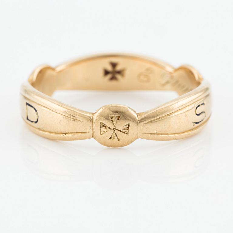 Freemason ring, 18K gold.