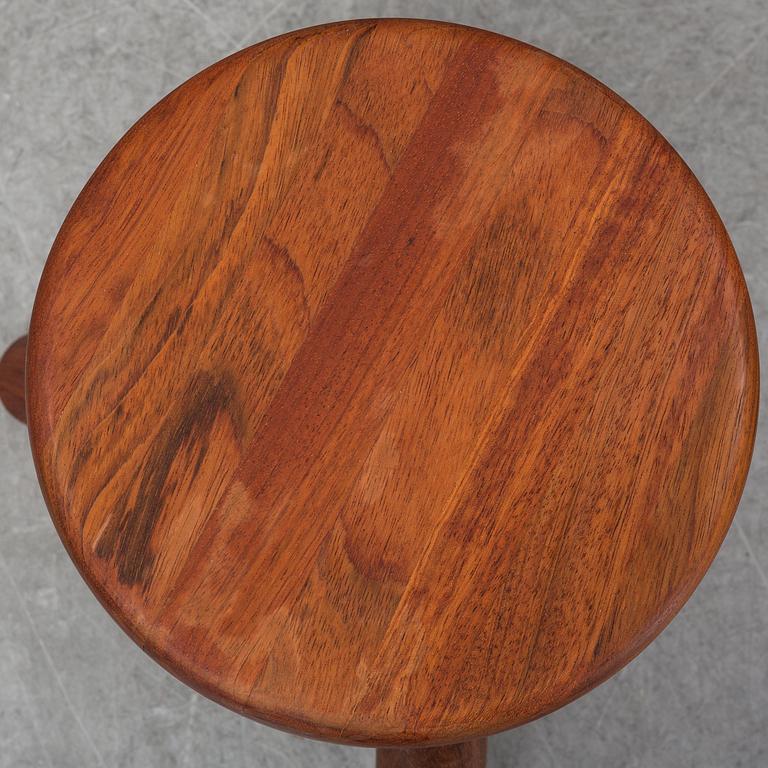 INGVAR HILDINGSSON, a jatoba stool, signed IH.