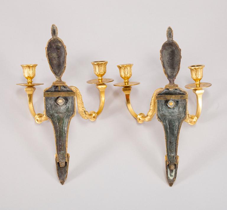 A PAIR OF WALL CANDELABRAS.