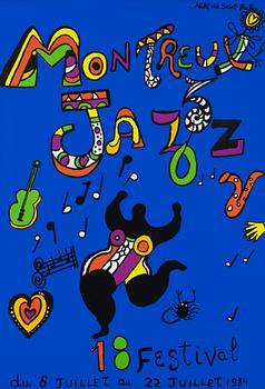 Affisch/poster, "Montreux Jazz 18 Festival".
