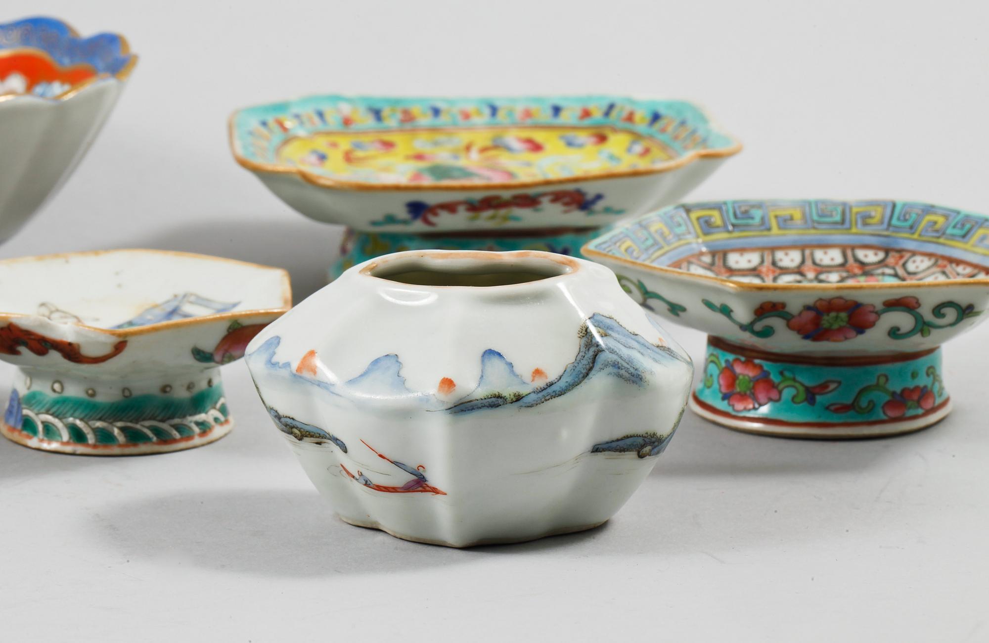 PARTI PORSLIN, 9 delar, Kina, 1800/1900-tal.