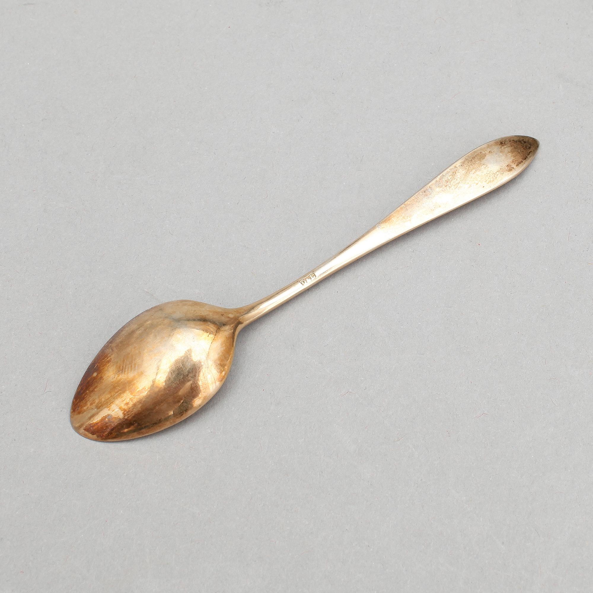BESTICK, 3 delar, "Engelsk Snäck", och KAFFESKEDAR, 12 st, silver. Vikt 146 + 124 g.