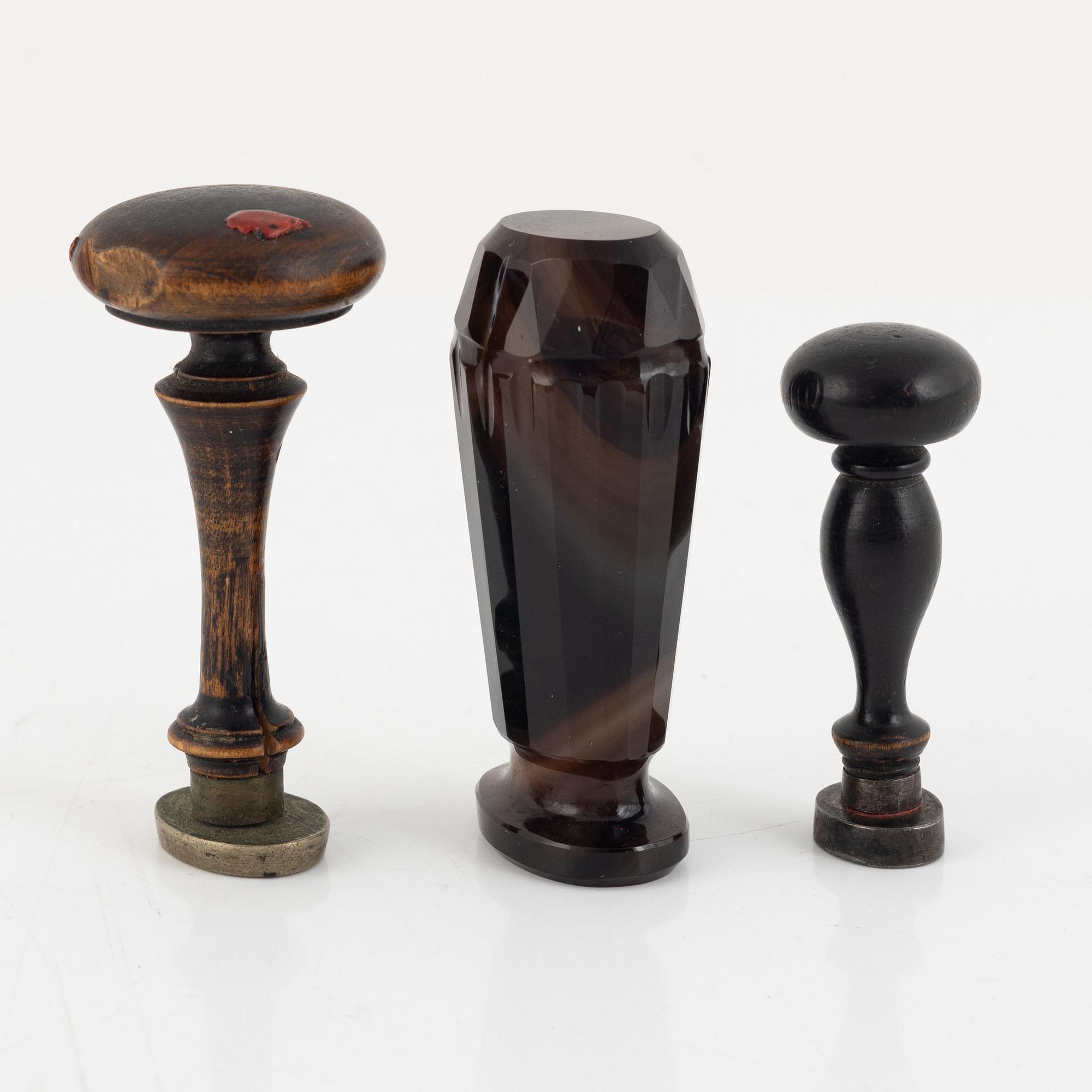 Seals for the noble von Matérn family, three pieces, 19th - early 20th century.