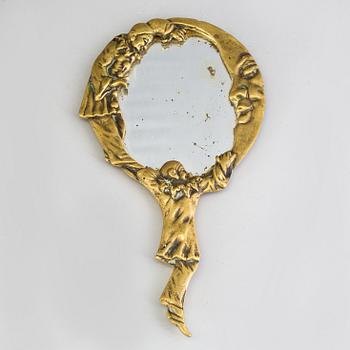 AN ART DÉCO BRONZE MIRROR.