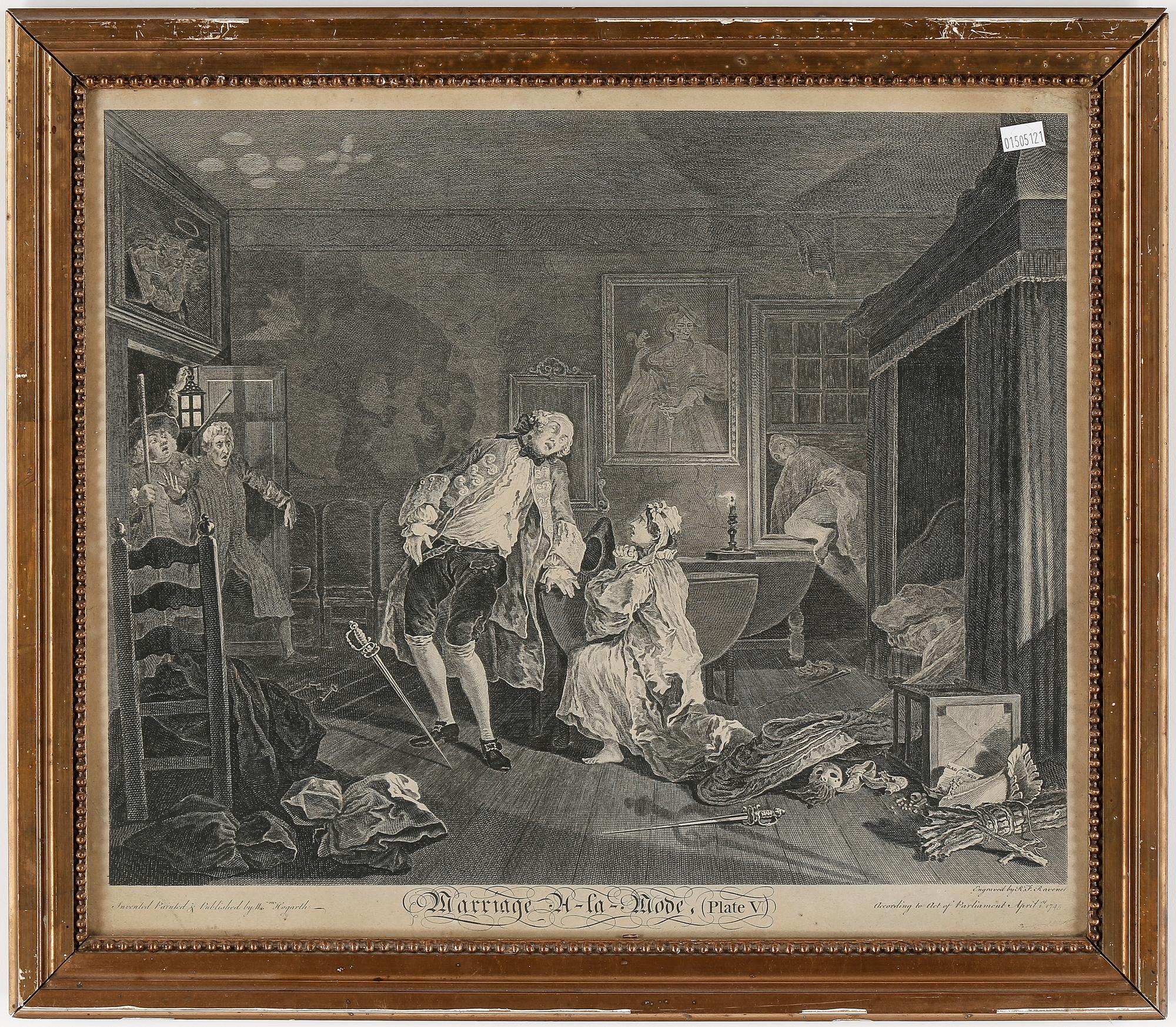 WILLIAM HOGARTH, 6 stycken, kopparstick, 1745.