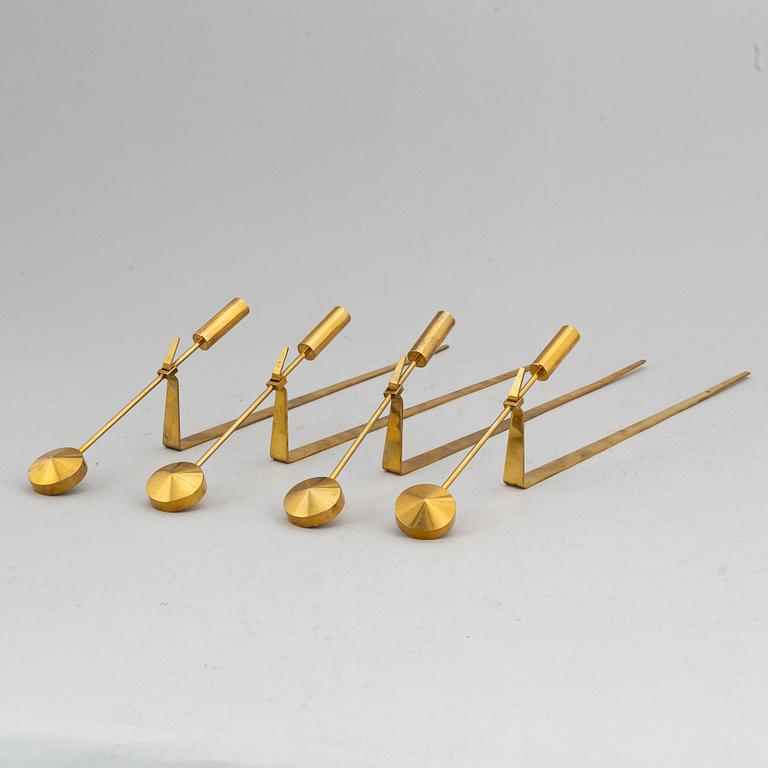 PIERRE FORSSELL, four 'Pendeln' brass wall sconces, Skultuna.